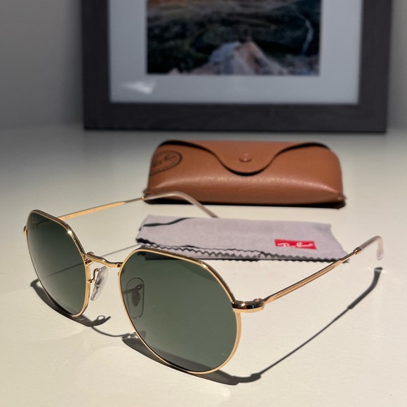 Ray-Ban RB3565 Jack Sunglasses - gold w classic green lenses - Picture 2 of 4